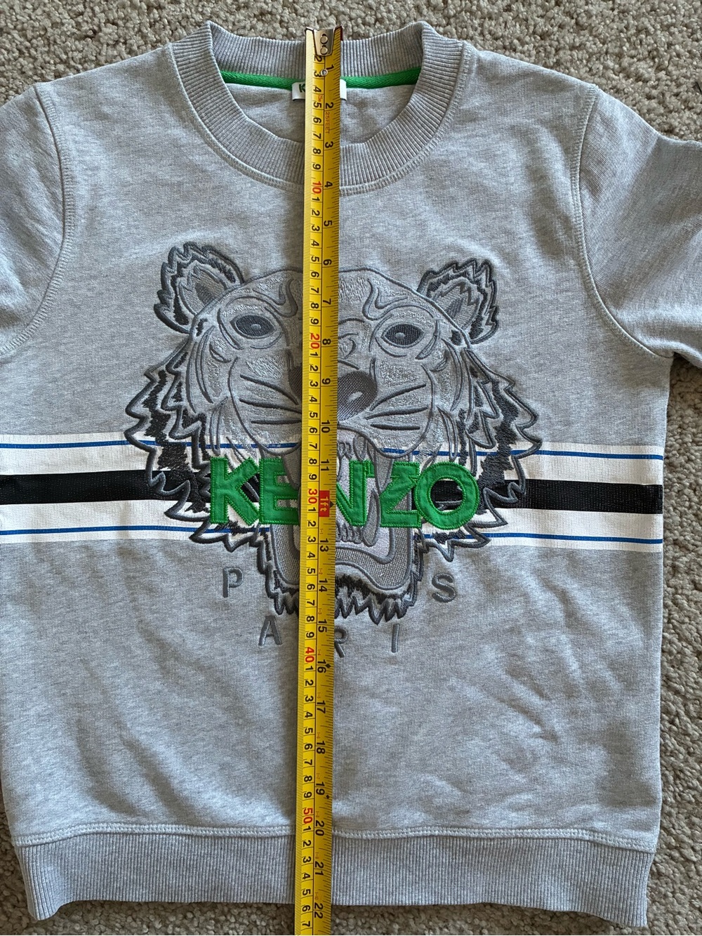 KENZO Women’s Light Gray  Embroidered Tiger Logo Sweatshirt - Picture 15 of 16